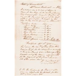 DAVID BUSHNELL Signed Corps of Sappers + Miners, First Submarine TURTLE Inventor