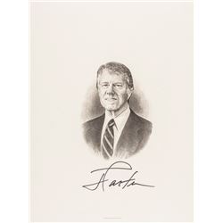 JIMMY CARTER Signed Bureau of Engraving And Printing Presidential Engraving
