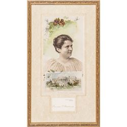 c 1893 FRANCIS F CLEVELAND Autographed on a Executive Mansion - Washington Card