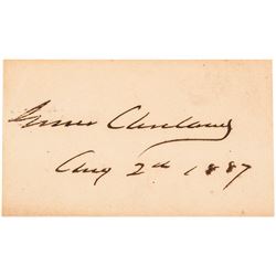 1887-Dated Autograph Card Signed GROVER CLEVELAND as President