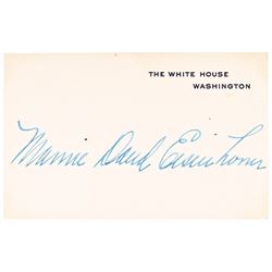 Two (2) Autographed Cards Signed by FIRST LADIES GRACE COOLIDGE-MAMIE EISENHOWER