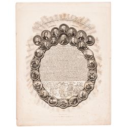 1850 DECLARATION OF INDEPENDENCE Rare (Third Known) Discovery Variety !