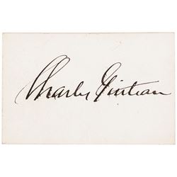 President Garfield’s Assassin CHARLES J. GUITEAU Signed Card