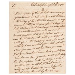 General WILLIAM IRVINE April 1794 WHISKEY REBELLION Related Letter