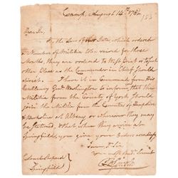 1781 Rev. War Major General BENJAMIN LINCOLN Autograph Letter Signed, West Point