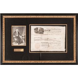 1819 President JAMES MONROE Signed Partially-Printed Land Grant Vellum Document