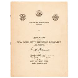 1936 FRANKLIN D. ROOSEVELT Signed Dedication Of The NY State Roosevelt Memorial!