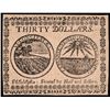 Image 2 : Continental Currency, May 10, 1775 Thirty Dollars First Issue. Choice Crisp UNC.