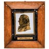 Image 2 : Vintage Presidents JOHN ADAMS + JAMES MADISON Reverse Paintings on Glass in Gilt