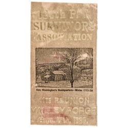 1895 11th Reunion Ribbon, 124th P.V. Survivors Association, Valley Forge