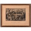 Image 1 : 1867-Dated  Currier + Ives - THE LINCOLN FAMILY - Framed Lithograph