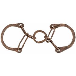 c. 1760 Colonial Set of Iron Slave Wrist Shackles measures about 10 inches long