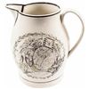 Image 1 : Historic Liverpool Creamware Pitcher - Washington Securing Liberty to America