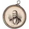 Image 2 : GEORGE WASHINGTON & HENRY CLAY Pewter Rim Medallion with Loop