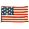 Image 1 : c. 1876 13-Star U.S. Centennial Parade Flag Woven Silk with 3.5 in. Wooden Pole