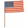 Image 2 : c. 1876 13-Star U.S. Centennial Parade Flag Woven Silk with 3.5 in. Wooden Pole
