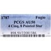 Image 5 : 1787 Fugio Cent, 8-Pointed Stars Type. Newman 15-Y. PCGS About Uncirculated-50