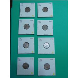 Lot of 5 Canada Dimes  1941, 1951 1953 (X2), 1956,1957,1958,1959