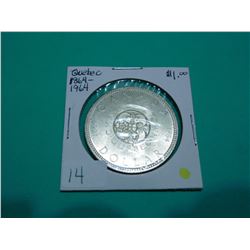 1864-1964 Quebec Charlottetown Silver Dollar 80% Silver