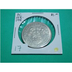 1871-1971 British Columbia Silver Dollar