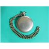 Image 2 : Jewelry Estate - Vintage Pocket Watch - JEWEL Silvertone Case and Chain - Ticking, Stop Watch Hands 