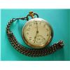 Image 1 : Jewelry Estate - Vintage Pocket Watch - ELGIN Goldton Case with Chain - Ticking, Stop Watch Hands Mo