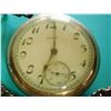 Image 2 : Jewelry Estate - Vintage Pocket Watch - ELGIN Goldton Case with Chain - Ticking, Stop Watch Hands Mo