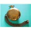 Image 3 : Jewelry Estate - Vintage Pocket Watch - ELGIN Goldton Case with Chain - Ticking, Stop Watch Hands Mo