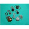 Image 1 : Jewelry Estate  - Lot of 7 Agate Pendants and Ring  Various Eras and Materials.  Stones include bloo