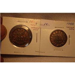 2 - 1888 Canada Large Cents