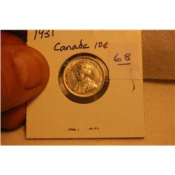 Canada George V Ten Cent - 1931 - VF+