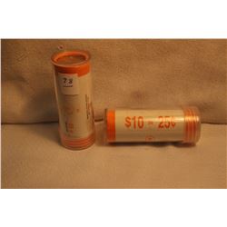 2 Original Rolls (40) 1905-2005 Alberta 25 Cents; Sask. 25 Cents