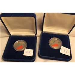 2 - Canada 2005 Colored Christmas 25 Cents in cases