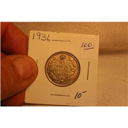 1936 George V Canada 25 Cent