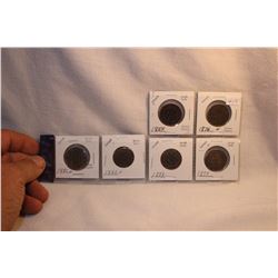 Canada One Cent Coins (6) 1859;1876H;1881H; 1882H; 1888; 1899