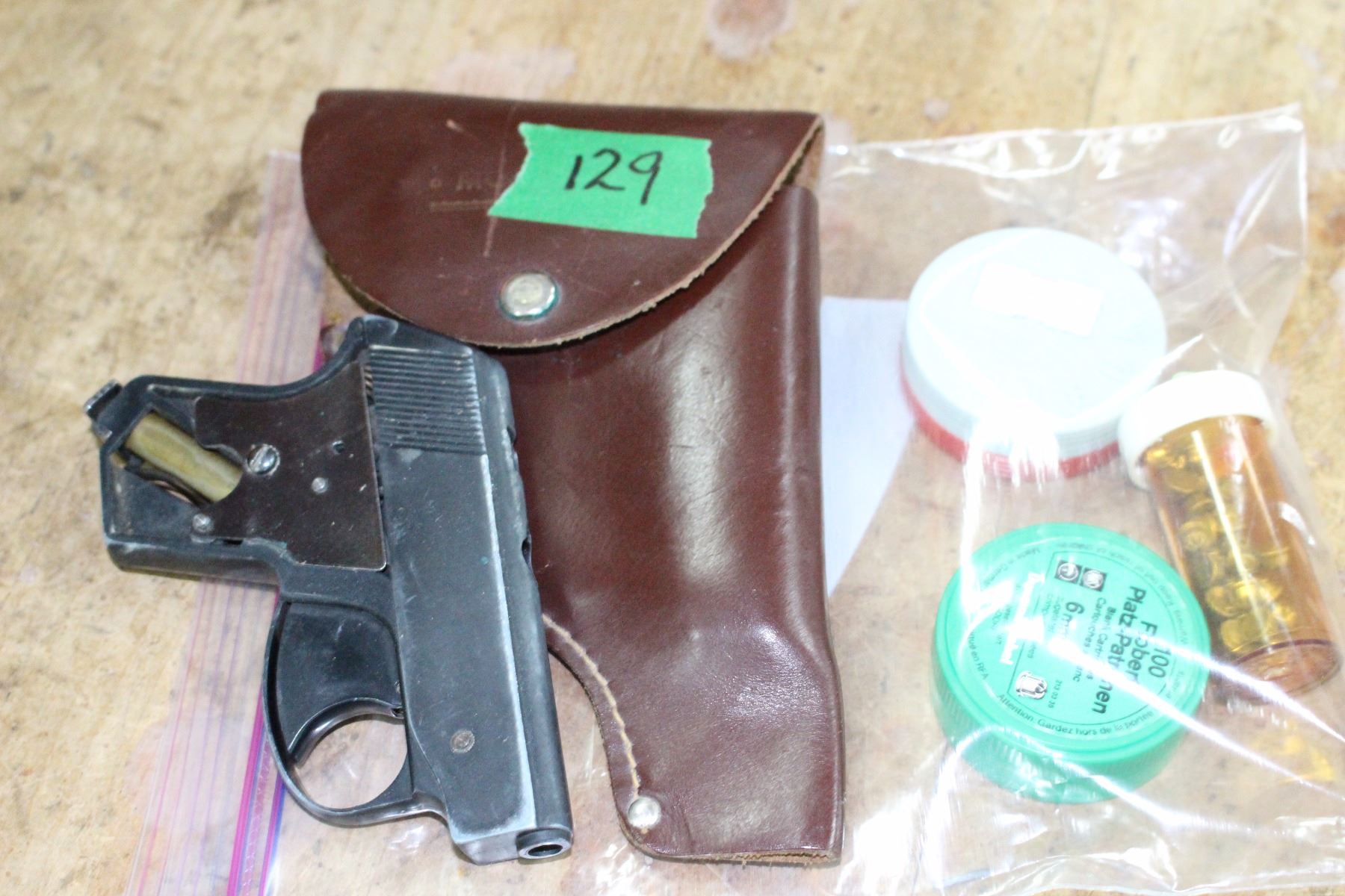Starter Pistol, Holster & Blanks rough condition