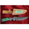 Image 1 : Knife - Damascas Blade - Blackish Handle w/Sheath