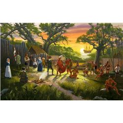 Jim Carson | Meeting with Manteo of the Croatan, Roanoke Colony, 1587, The Lost Colony