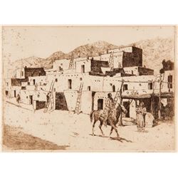 Edward Borein | A Street in Taos