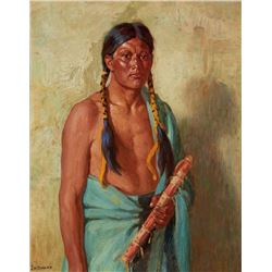 Joseph Henry Sharp | Jerry Taos with Lover's Flute