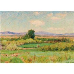 Joseph Henry Sharp | Landscape with Adobes from Sharp's Studio Window