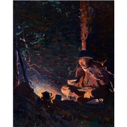 William Herbert Dunton | Evening Meal - The Hunter's Supper