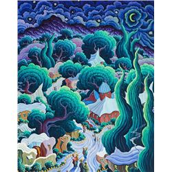 Kim Douglas Wiggins | Winter Night on Canyon Road