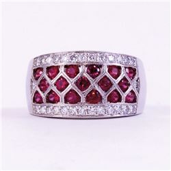Unknown | Ruby Round & White Diamond Ring