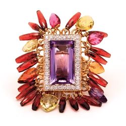 Unknown | Amethyst, Diamond, Citrine & Peridot Ring