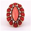 Image 1 : Unknown | Very Fine Coral & Diamond Ring