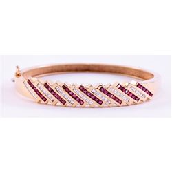 Unknown | Diamond & Ruby Gold Bangle