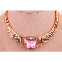 Unknown | Kunzite & Diamond Necklace