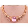 Image 1 : Unknown | Kunzite & Diamond Necklace