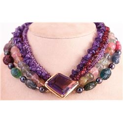 Unknown | Multicolor Gemstone Necklace